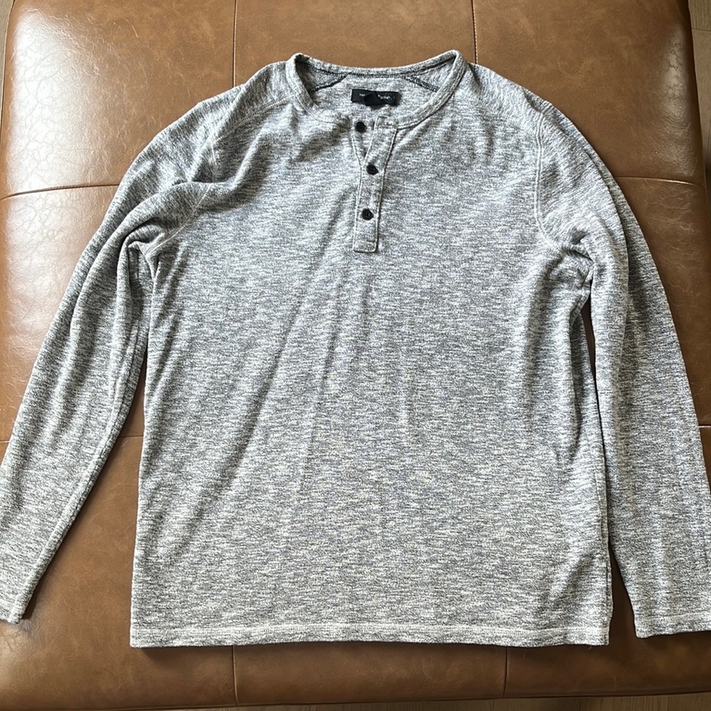 Men’s grey Henley shirt size medium